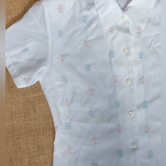 Vintage Yves St Clair Petites Floral Embroidery Shirt 6P Cottage Fairy Core - Picture 2 of 4